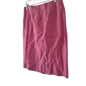 J. Crew Pink Women's 100% Linen Knee Length Straight Skirt with Lining -10